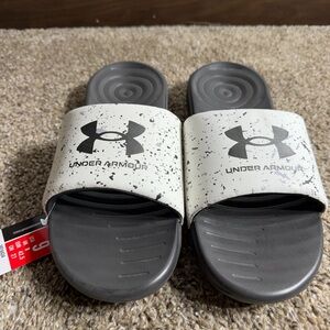Under Armour Mens Slide Sandals - White & Black